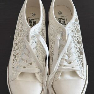 SOLD Elegant White Lace Women's Sneakers